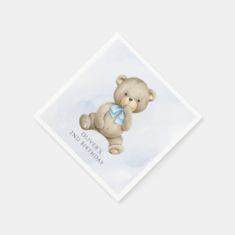 Elke leeftijd teddybeer jongen verjaardag servet