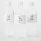 Elke leeftijd teddybeer jongen verjaardag waterfles etiket (Flessen)