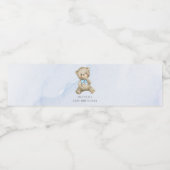 Elke leeftijd teddybeer jongen verjaardag waterfles etiket (Enkel label)