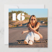 Elke leeftijd tiener verjaardag foto minimalistisc kaart (Voorkant)