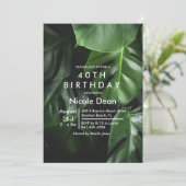 ELKE LEEFTIJD - Tropical Leaf Verjaardag Uitnodigi Kaart (Staand voorkant)