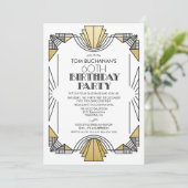 ELKE LEEFTIJD - uitnodiging voor geboorte Art Deco (Staand voorkant)