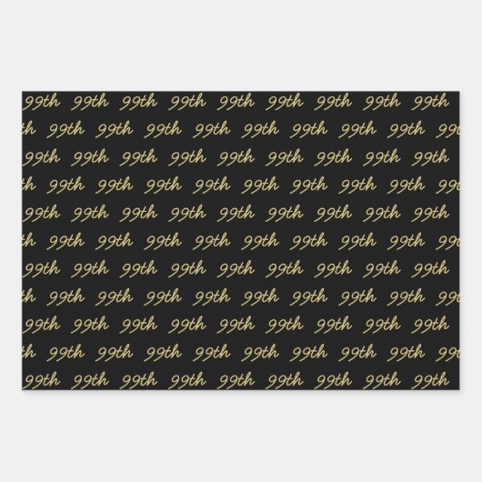 Elke leeftijd: Uw aangepaste nummerpatroon - zwart Inpakpapier Vel (Voorkant 3)