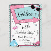 Elke leeftijd van 1950 's Retro Birthday Uitnodigi Briefkaart (Voorkant)