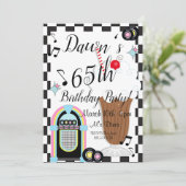 Elke leeftijd van 1950 's Retro Birthday Uitnodigi Kaart (Staand voorkant)