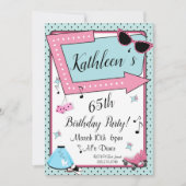 Elke leeftijd van 1950 's Retro Birthday Uitnodigi Kaart (Voorkant)