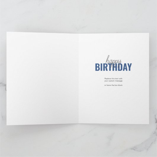 Elke leeftijd van 8 Foto Collage Blue Gray Birthda Kaart (Binnen)