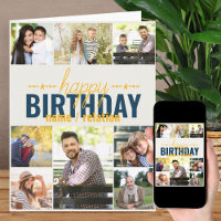 Elke leeftijd van 8 Foto Collage Blue, speciaal ge