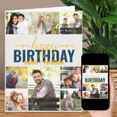 Elke leeftijd van 8 Foto Collage Blue, speciaal ge Kaart