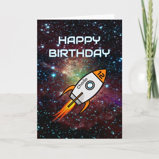 Elke leeftijd verjaardag aangepaste naam oranje ra kaart (Voorkant)