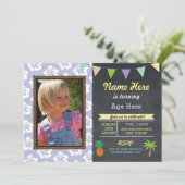 Elke Leeftijd Verjaardag Aloha Tropical Photo Part Kaart (Staand voorkant)