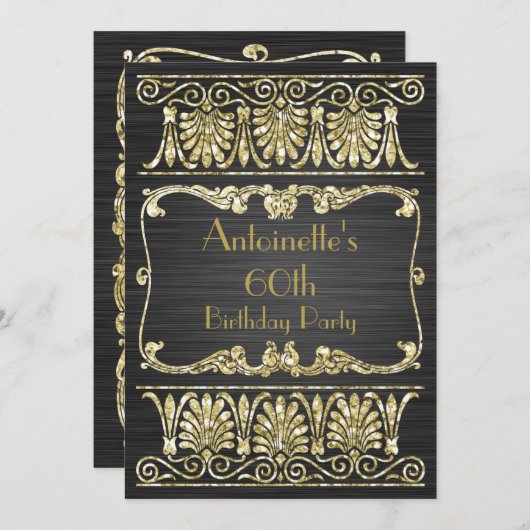 Elke leeftijd Verjaardag Art Deco Grieks Arabesque Kaart (Voorkant / Achterkant)