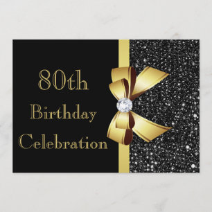 Elke leeftijd Verjaardag Black Faux Sequins Gold B Kaart