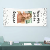 ELKE LEEFTIJD Verjaardag Confetti Script Fotodeur Spandoek (Beurs)