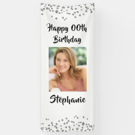 ELKE LEEFTIJD Verjaardag Confetti Script Fotodeur Spandoek