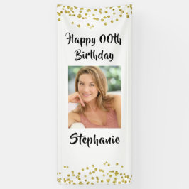 ELKE LEEFTIJD Verjaardag Confetti Script Fotodeur Spandoek