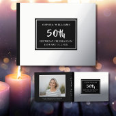 Elke Leeftijd Verjaardag Gastboek Foto Elegant Zwa Gastenboek