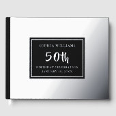 Elke Leeftijd Verjaardag Gastboek Foto Elegant Zwa Gastenboek (Voorkant)