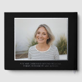 Elke Leeftijd Verjaardag Gastboek Foto Elegant Zwa Gastenboek (Achterkant)