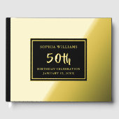 Elke Leeftijd Verjaardag Gastboek Foto Elegant Zwa Gastenboek (Voorkant)