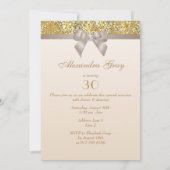 Elke leeftijd Verjaardag Gouden Glitter Diamond Bo Kaart (Achterkant)