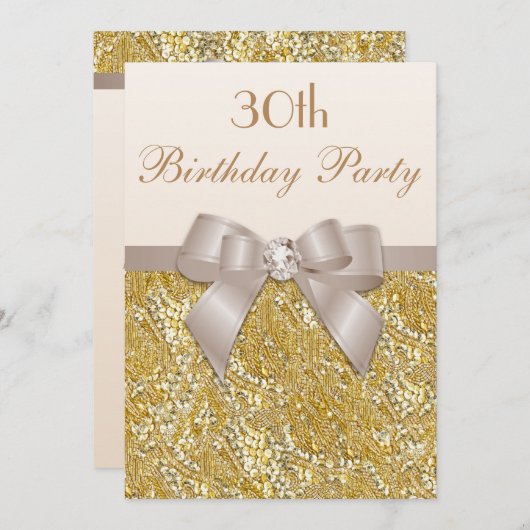 Elke leeftijd Verjaardag Gouden Glitter Diamond Bo Kaart (Voorkant / Achterkant)