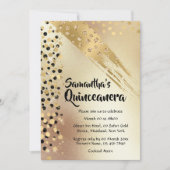 Elke leeftijd verjaardag gouden glitter zwarte con kaart (Voorkant)