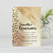 Elke leeftijd verjaardag gouden glitter zwarte con kaart (Staand voorkant)