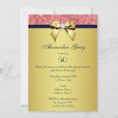 Elke Leeftijd Verjaardag Gouden Marine Koraal Sequ Kaart (Achterkant)