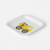 Elke Leeftijd Verjaardag Kinder Yellow Dump Truck Papieren Bordje (Gebogen)