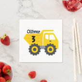 Elke Leeftijd Verjaardag Kinder Yellow Dump Truck Servet (Insitu)