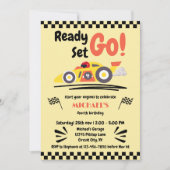 Elke leeftijd verjaardag klaar voor de gele raceau kaart (Voorkant)