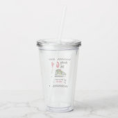 Elke leeftijd verjaardag klaar voor groene raceaut acryl drinkbeker (Achterkant)