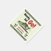 Elke leeftijd verjaardag klaar voor groene raceaut servet (Hoek)