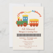 Elke leeftijd Verjaardag Kleurrijke trein Chugga A Kaart (Voorkant)