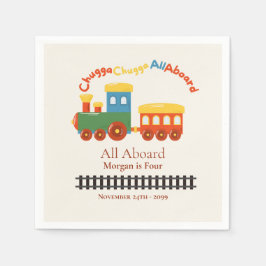 Elke leeftijd Verjaardag Kleurrijke trein Chugga A Servet