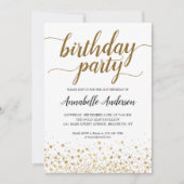 Elke leeftijd Verjaardag Modern Gold Confetti Stip Kaart (Voorkant)