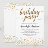 Elke leeftijd Verjaardag Modern Gold Confetti Stip Kaart (Voorkant / Achterkant)