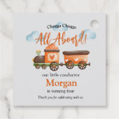 Elke Leeftijd Verjaardag Mooie Train Waterverf Par Bedankjes Labels (Achterkant)