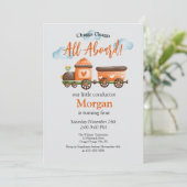 Elke Leeftijd Verjaardag Mooie Train Waterverf Par Kaart (Staand voorkant)