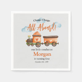 Elke Leeftijd Verjaardag Mooie Train Waterverf Par Servet