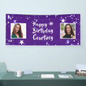 Elke Leeftijd Verjaardag Paarse Sterren Borstel Sc Spandoek (Beurs)