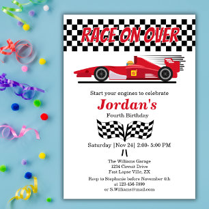 Elke Leeftijd Verjaardag Red Car Race op Over Kaart