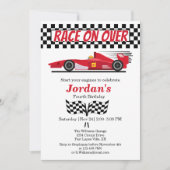 Elke Leeftijd Verjaardag Red Formula Car Race op O Kaart (Voorkant)