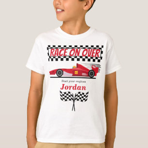 Elke Leeftijd Verjaardag Red Formula Car Race op O T-shirt