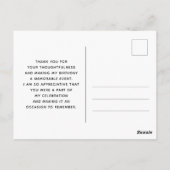 Elke leeftijd Verjaardag Roos Gold Bedankt Briefkaart (Achterkant)