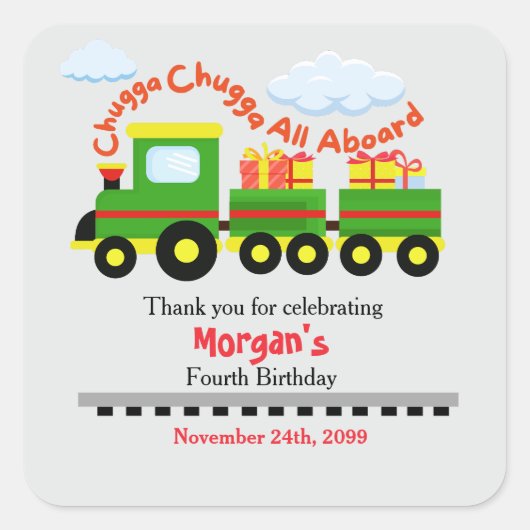 Elke leeftijd Verjaardag Schattigee kleurrijke tre Vierkante Sticker (Voorkant)