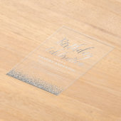 Elke leeftijd Verjaardag Zilver Modern Glitter Acryl Uitnodigingen (Laagn)