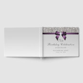 Elke leeftijd Verjaardag Zilveren Faux Sequins Paa Gastenboek (Volledig)