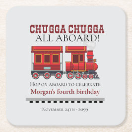 Elke Leeftijd Verjaardagsfeest Schattigee Rode Wes Kartonnen Onderzetters